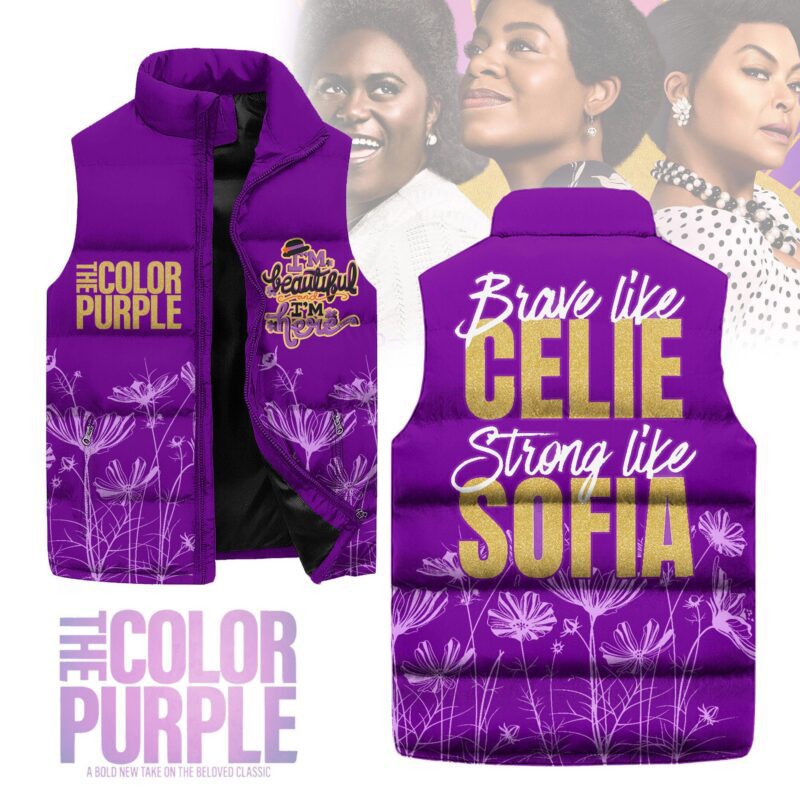 Brave Like Celie Sleeveless Puffer The Color Purple Sleeveless Coat Sleeveless Vest Gift For Fans CCS4073