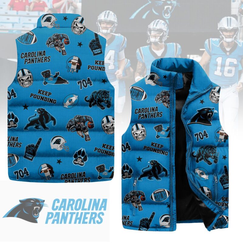 Carolina Panthers Sleeveless Coat Sleeveless Vest Gift For Fans