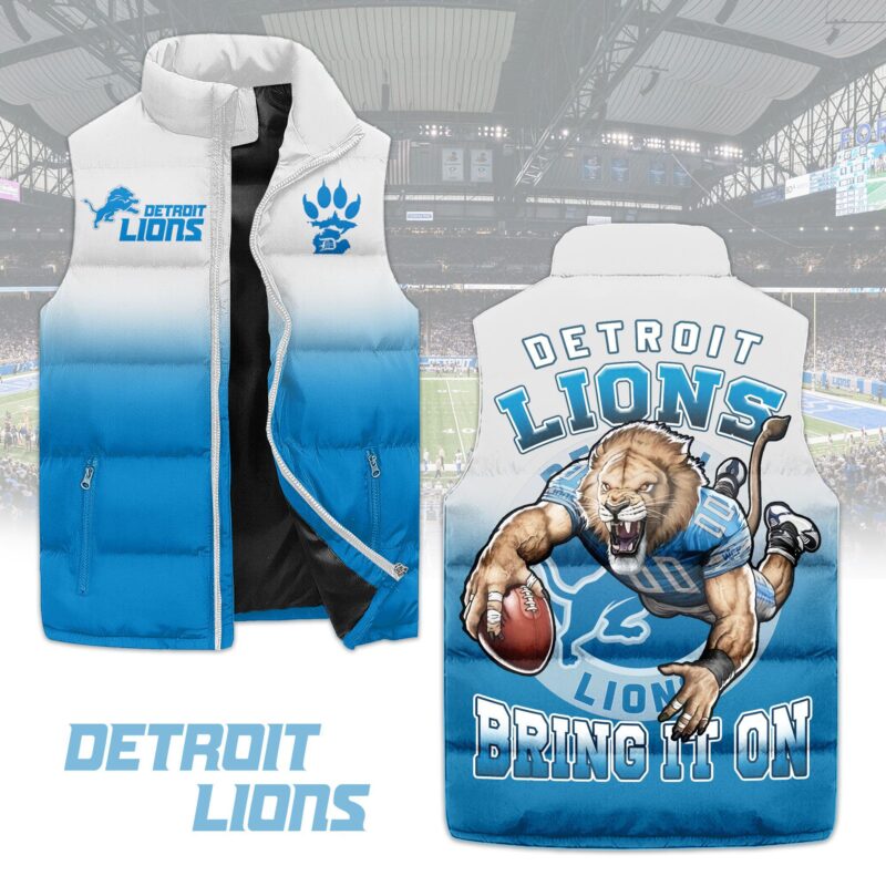 Detroit Lions Sleeveless Coat Sleeveless Vest Gift For Fans