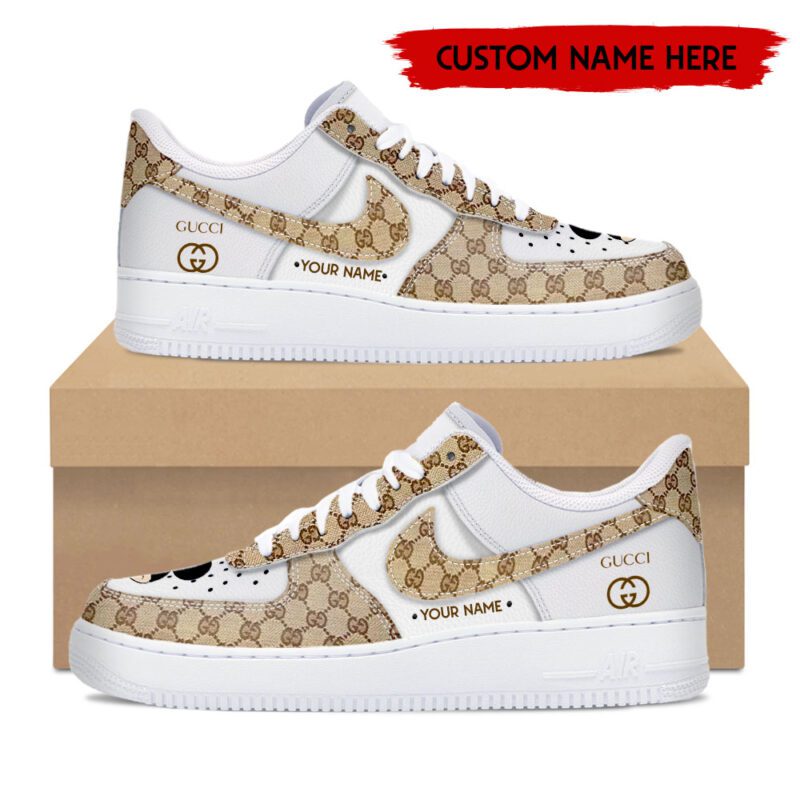 Gucci Mickey Pattern  Luxury Air Force 1 Sneakers Limited AF1 Shoes OAF1026