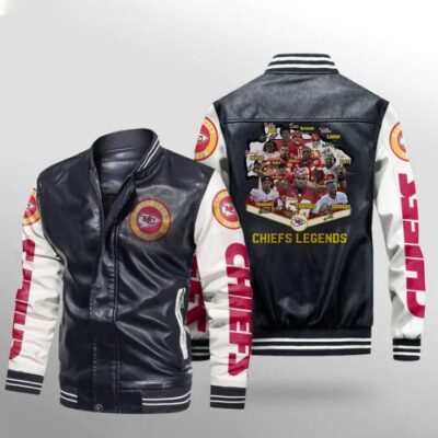 Kansas City Chiefs Legends NFL American Football Team Signed Gift For Chiefs Fans Leather Bomber Jacket LBJ0198