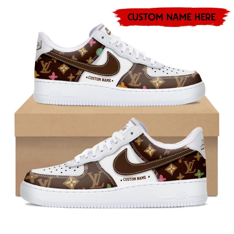 Louis Vuitton Pattern Luxury Air Force 1 Sneakers Limited AF1 Shoes OAF1030