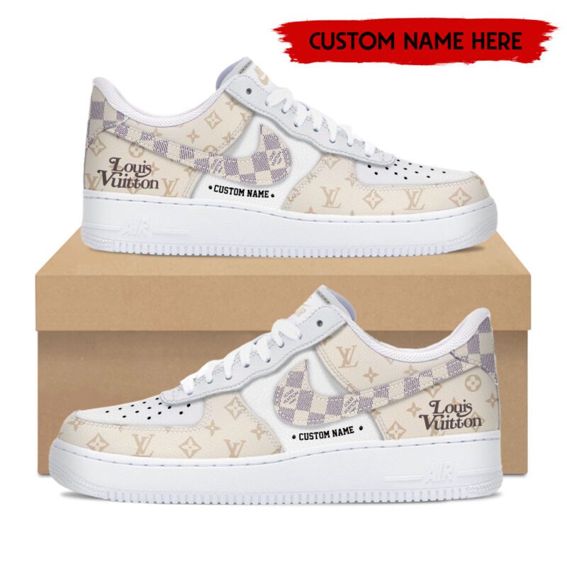 Louis Vuitton Pattern Luxury Air Force 1 Sneakers Limited AF1 Shoes OAF1032