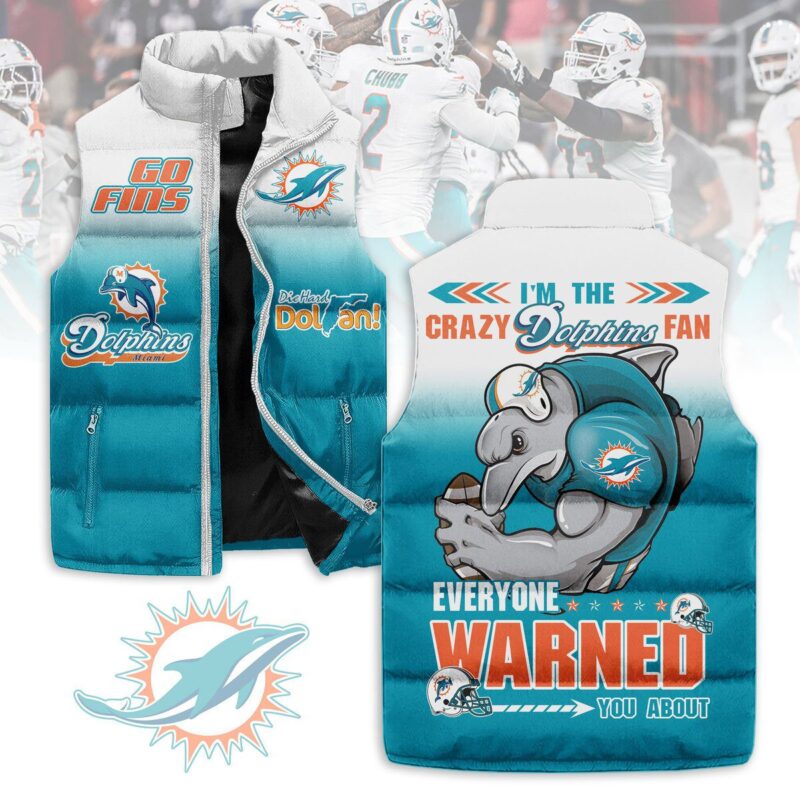 Miami Dolphins Sleeveless Coat Sleeveless Vest Gift For Fans CCS4212