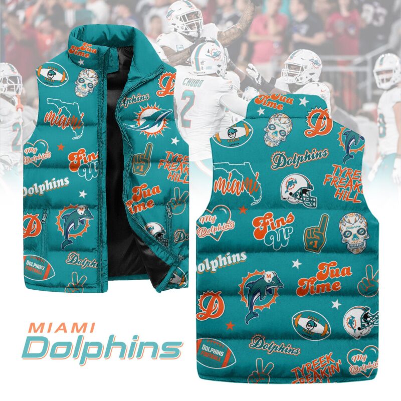 Miami Dolphins Sleeveless Coat Sleeveless Vest Gift For Fans CCS4221