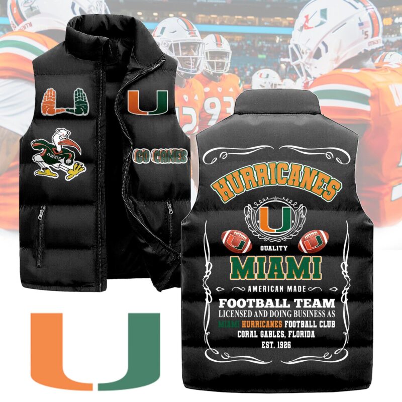 Miami Hurricanes football Sleeveless Coat Sleeveless Vest Gift For Fans CCS4078