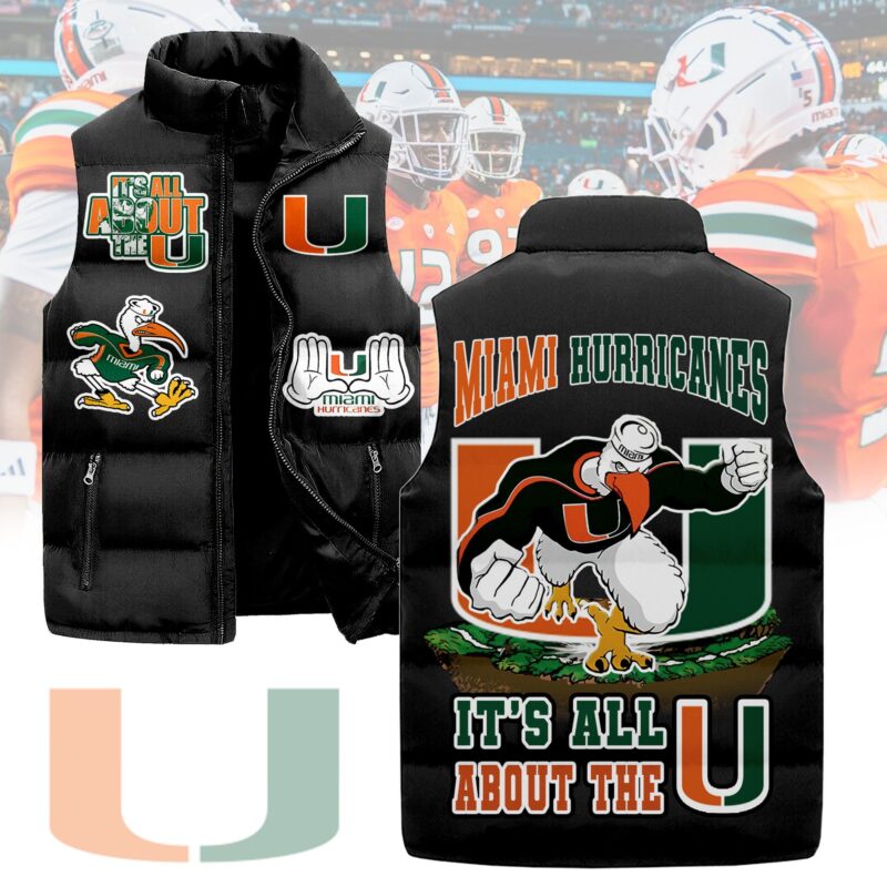 Miami Hurricanes football Sleeveless Coat Sleeveless Vest Gift For Fans CCS4178