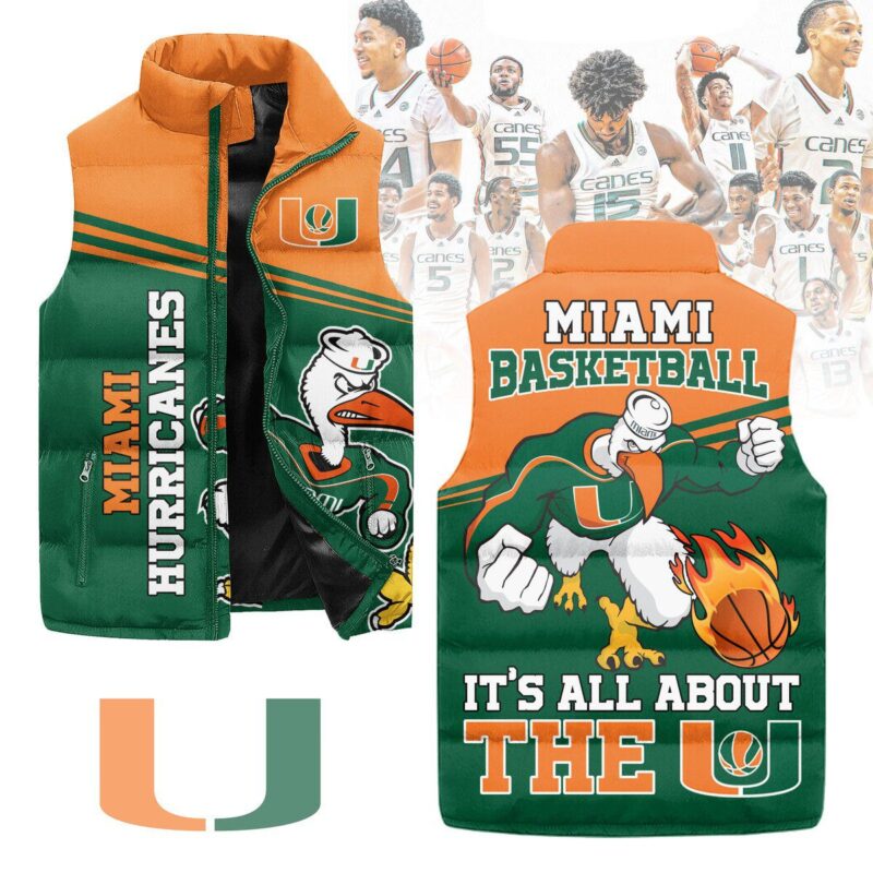 Miami Hurricanes men's basketball Sleeveless Coat Sleeveless Vest Gift For Fans CCS4079