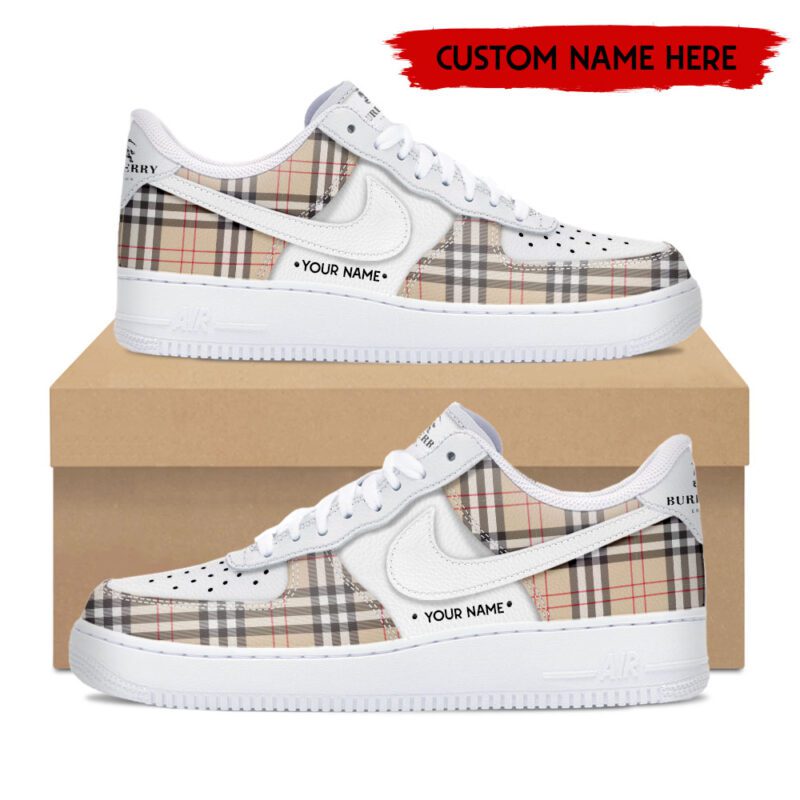 Personalized Burberry Luxury Air Force 1 Sneakers Limited AF1 Shoes OAF1002