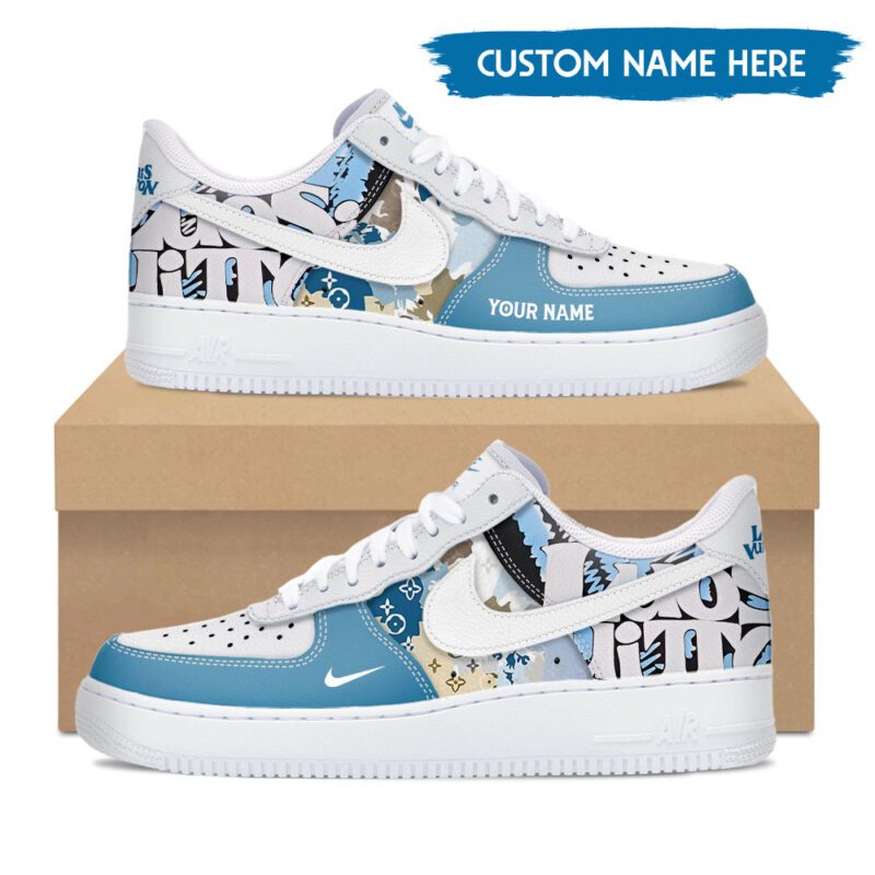 Personalized LV Luxury Air Force 1 Sneakers Limited Louis Vuitton AF1 Shoes OAF1014