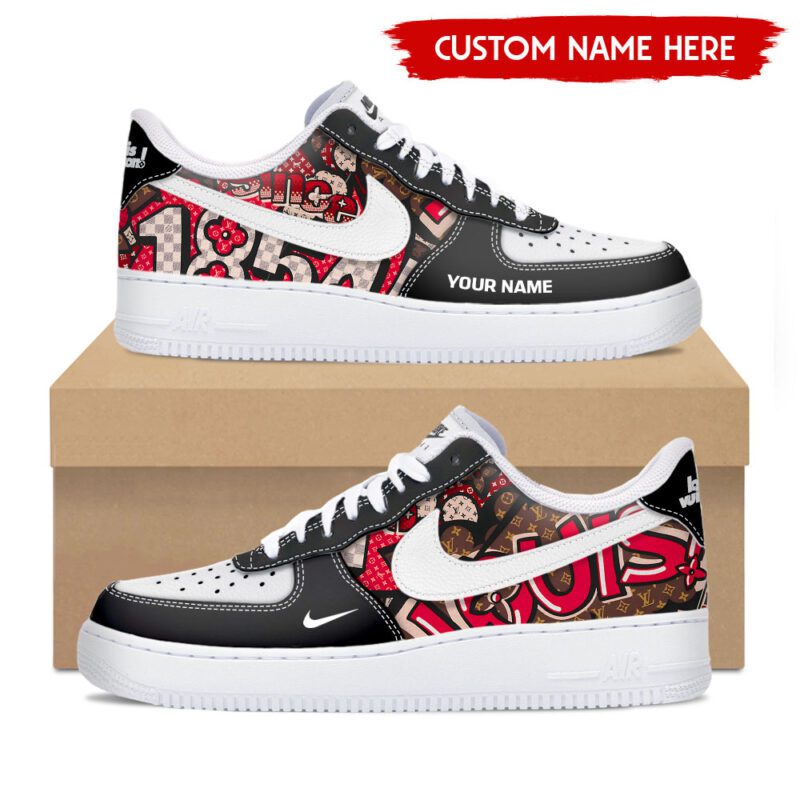 Personalized LV Luxury Air Force 1 Sneakers Limited Louis Vuitton AF1 Shoes OAF1015