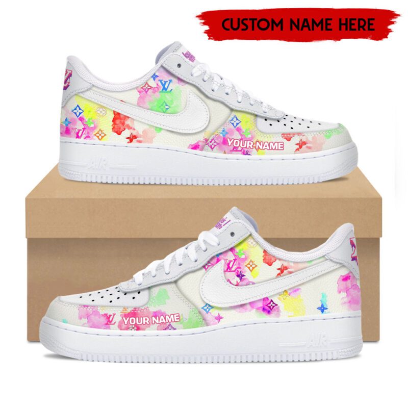 Personalized LV Luxury Air Force 1 Sneakers Limited Louis Vuitton AF1 Shoes OAF1017