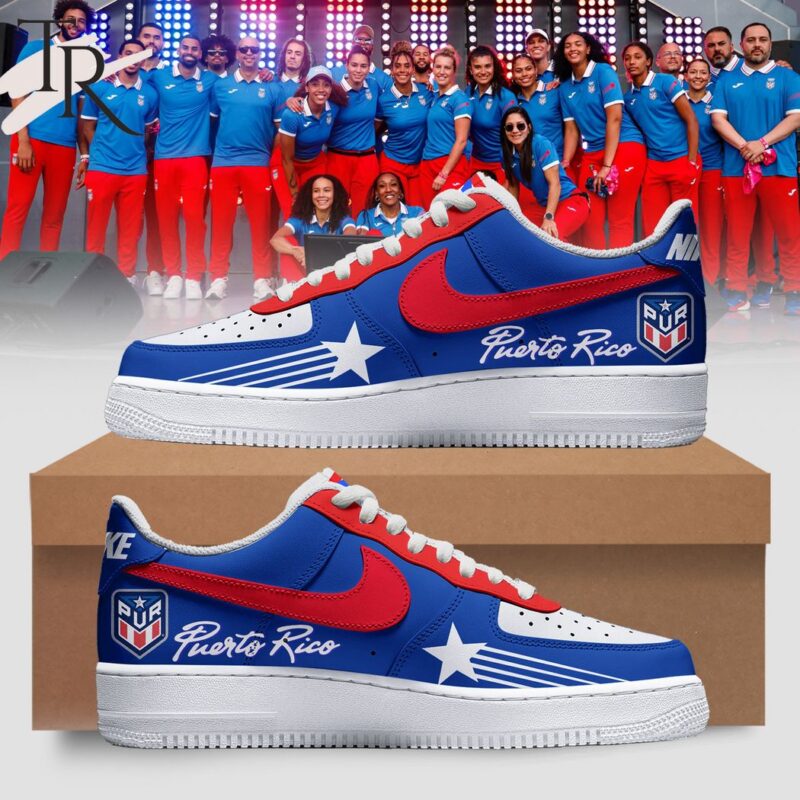 Puerto Rico Basketball Olympic Games Paris 2024 Air Force 1 Sneaker AF1 Limited Shoes - Blue TRA1035