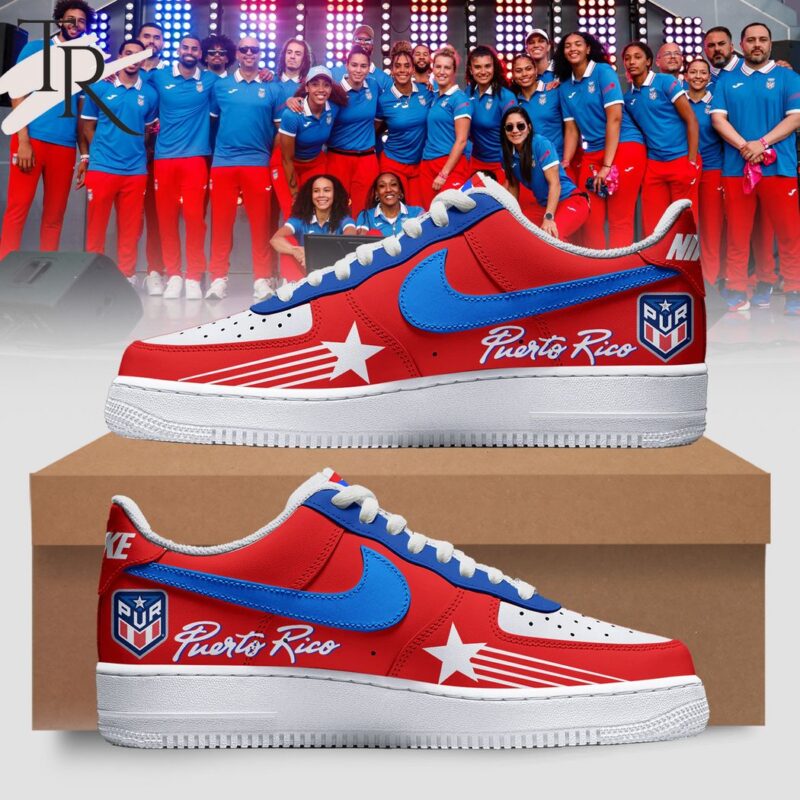 Puerto Rico Basketball Olympic Games Paris 2024 Air Force 1 Sneaker AF1 Limited Shoes - Red TRA1036