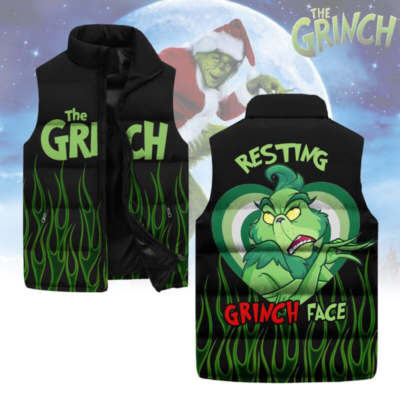 Resting Grinch Face Resting Grinch Face Sleeveless Coat Sleeveless Vest Gift For Fans CCS4083