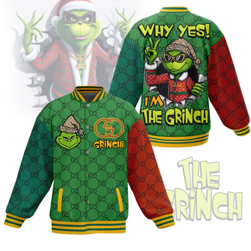 The Grinch x Gucci Baseball Jacket For Fan CFB1525