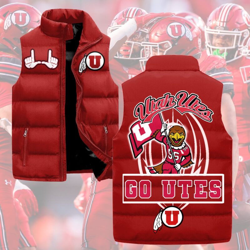 Utah Utes football Sleeveless Coat Sleeveless Vest Gift For Fans CCS4057