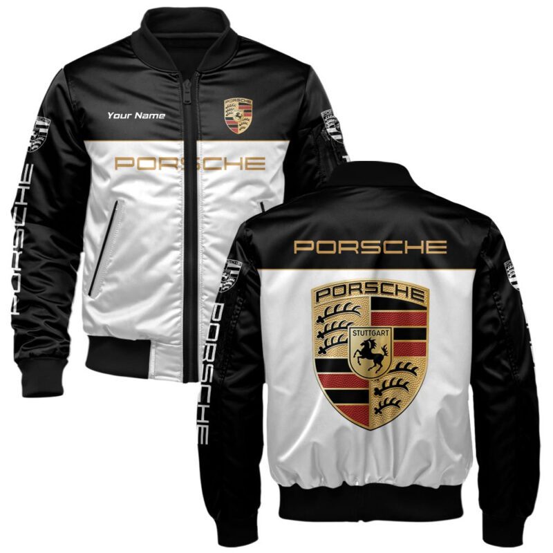 Porsche Bomber Jacket For Car-Racing Fans LBB1001