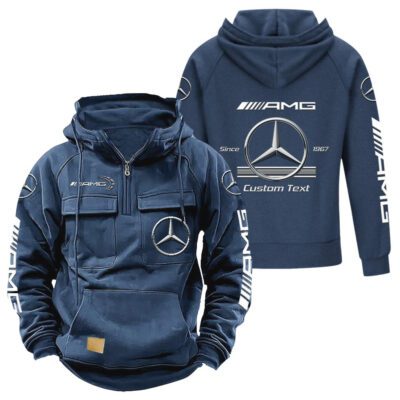 AMG Vintage Quarter Zip Hoodie Retro Hoodie LQZ1076 2