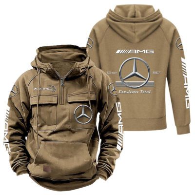 AMG Vintage Quarter Zip Hoodie Retro Hoodie LQZ1076 4