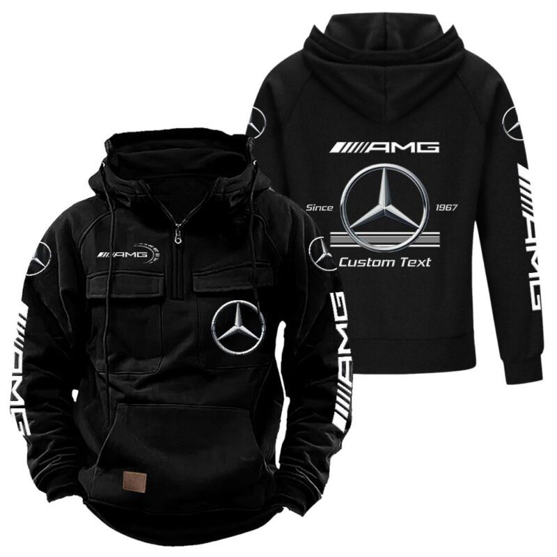 AMG Vintage Quarter Zip Hoodie Retro Hoodie LQZ1076