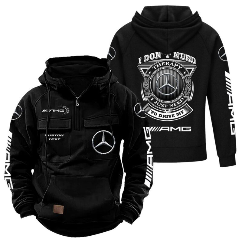 AMG Vintage Quarter Zip Hoodie Retro Hoodie LQZ1227