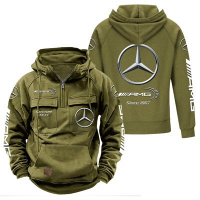 AMG Vintage Quarter Zip Hoodie Retro Hoodie LQZ1425 3