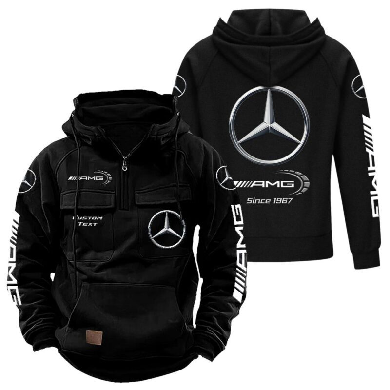 AMG Vintage Quarter Zip Hoodie Retro Hoodie LQZ1425