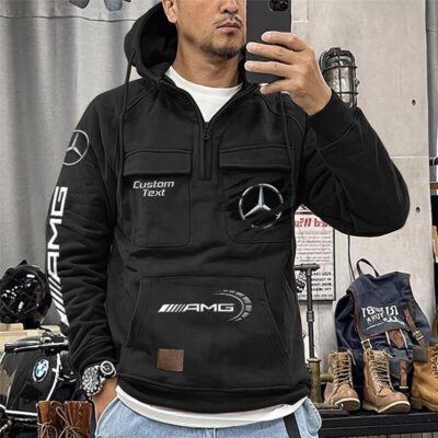 AMG Vintage Quarter Zip Hoodie Retro Hoodie LQZ1578 1