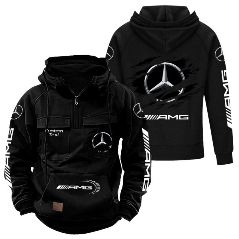 AMG Vintage Quarter Zip Hoodie Retro Hoodie LQZ1578