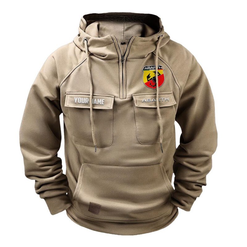 Abarth Vintage Quarter Zip Hoodie Retro Hoodie LQZ1002 3