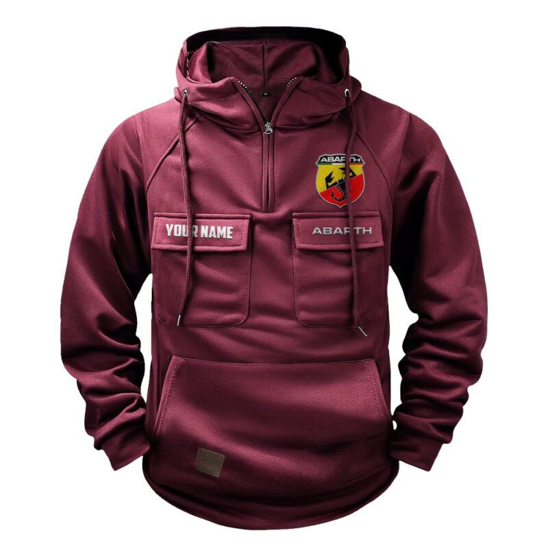 Abarth Vintage Quarter Zip Hoodie Retro Hoodie LQZ1002 4