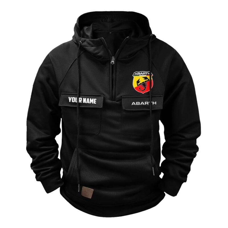 Abarth Vintage Quarter Zip Hoodie Retro Hoodie LQZ1002