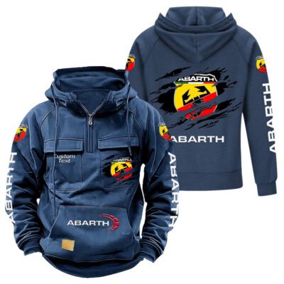 Abarth Vintage Quarter Zip Hoodie Retro Hoodie LQZ1051 2