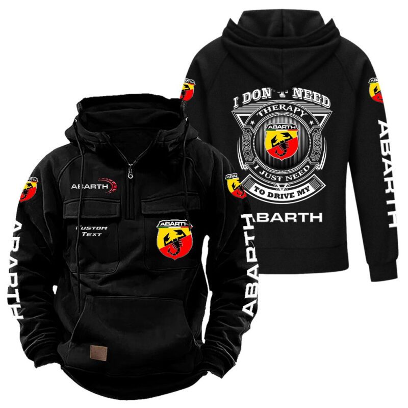 Abarth Vintage Quarter Zip Hoodie Retro Hoodie LQZ1246