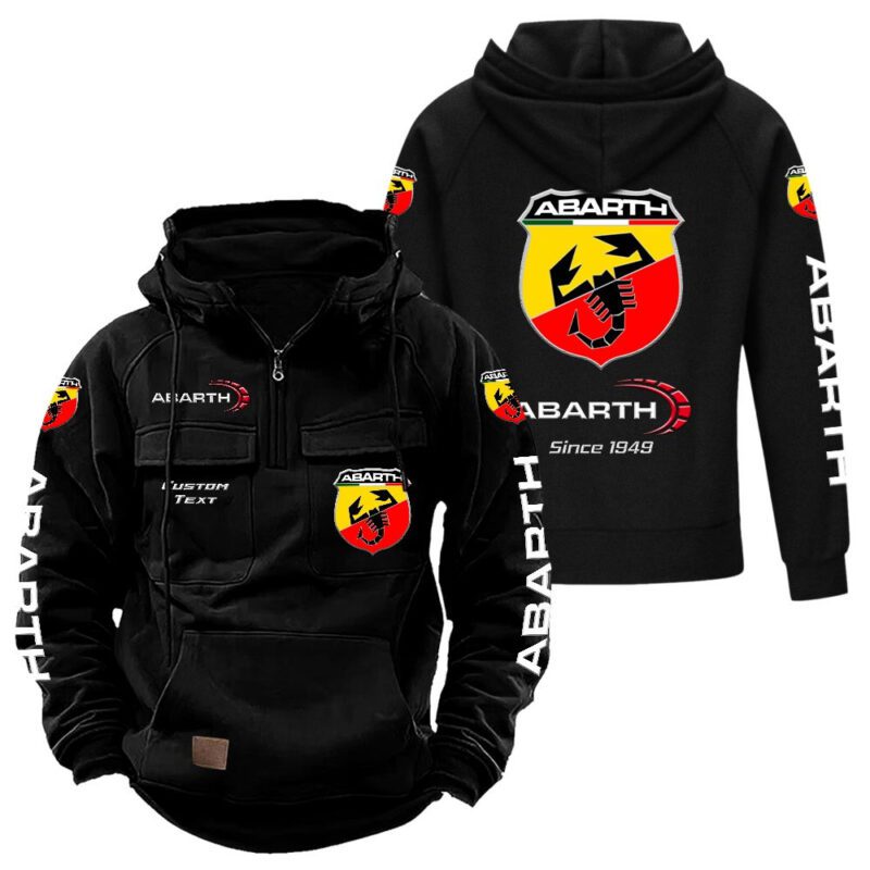 Abarth Vintage Quarter Zip Hoodie Retro Hoodie LQZ1364