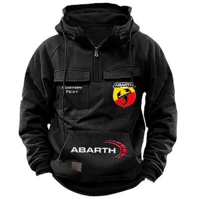 Abarth Vintage Quarter Zip Hoodie Retro Hoodie LQZ1518 1
