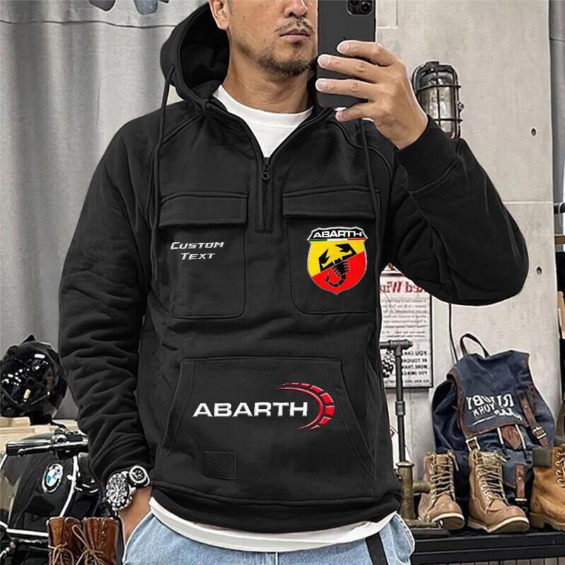 Abarth Vintage Quarter Zip Hoodie Retro Hoodie LQZ1518