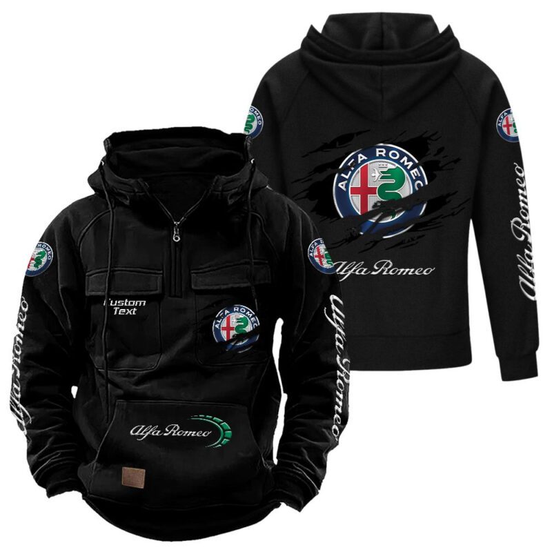 Alfa Romeo Vintage Quarter Zip Hoodie Retro Hoodie LQZ1072