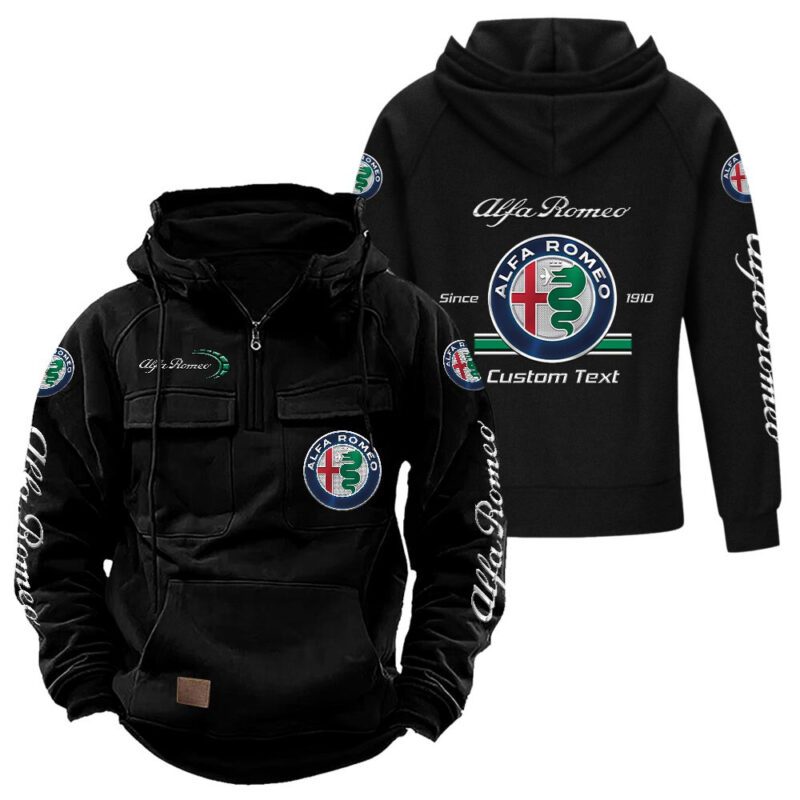 Alfa Romeo Vintage Quarter Zip Hoodie Retro Hoodie LQZ1092