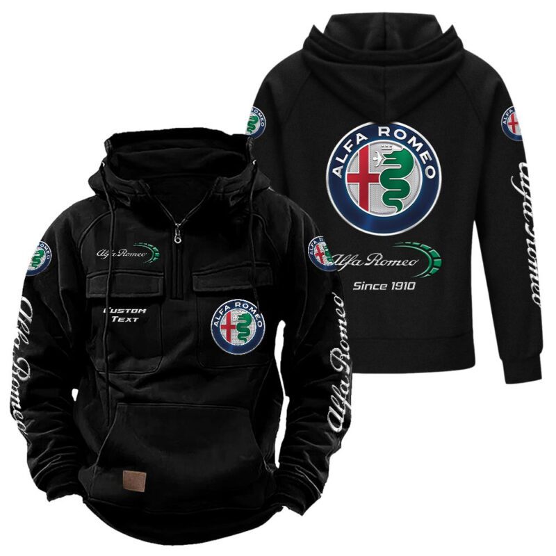 Alfa Romeo Vintage Quarter Zip Hoodie Retro Hoodie LQZ1380