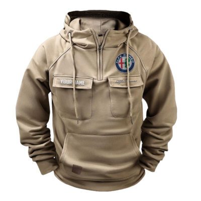 Alfa Romeo Vintage Quarter Zip Hoodie Retro Hoodie LQZ1526 3