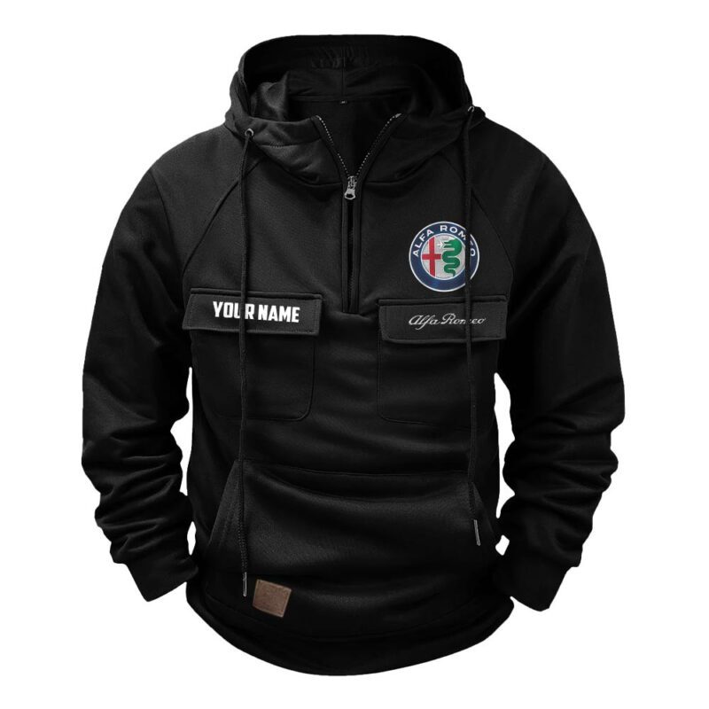 Alfa Romeo Vintage Quarter Zip Hoodie Retro Hoodie LQZ1526