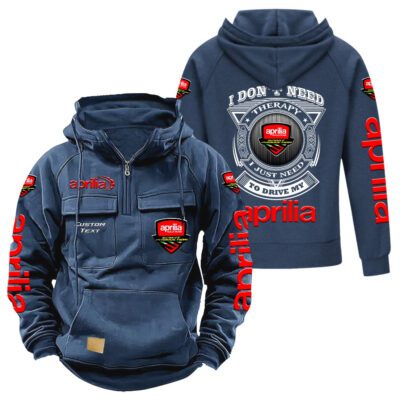 Aprilia Vintage Quarter Zip Hoodie Retro Hoodie LQZ1191 2