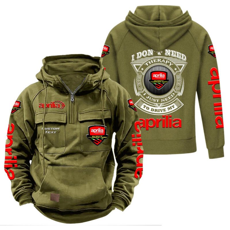Aprilia Vintage Quarter Zip Hoodie Retro Hoodie LQZ1191 3