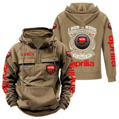 Aprilia Vintage Quarter Zip Hoodie Retro Hoodie LQZ1191 4