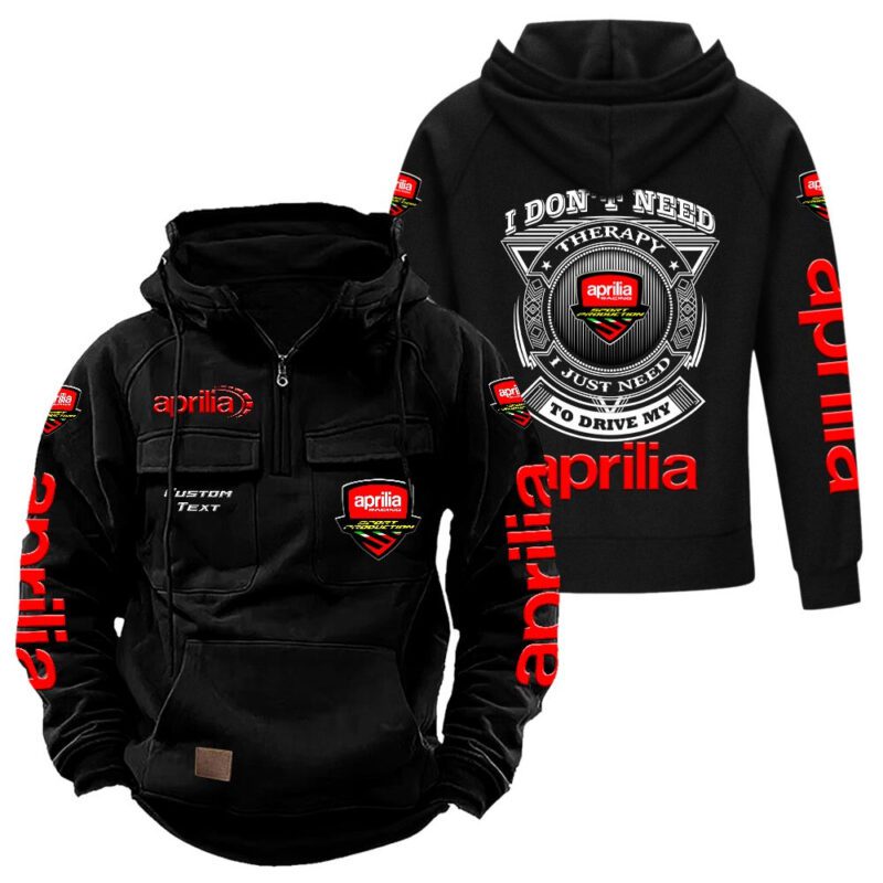 Aprilia Vintage Quarter Zip Hoodie Retro Hoodie LQZ1191