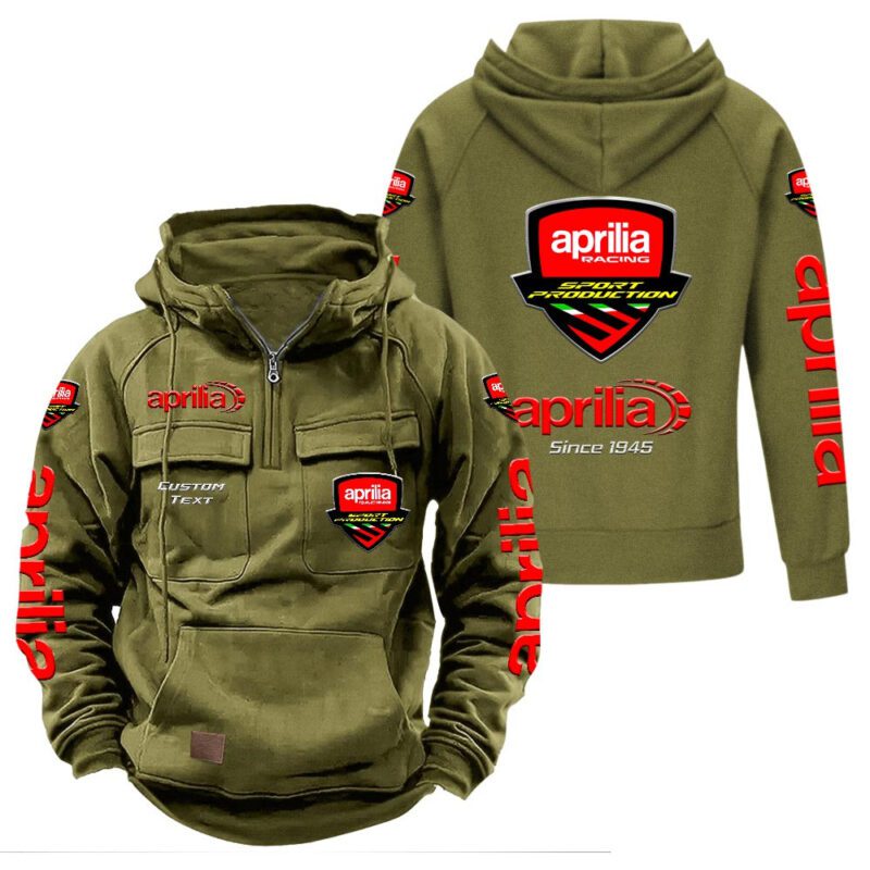 Aprilia Vintage Quarter Zip Hoodie Retro Hoodie LQZ1328 3