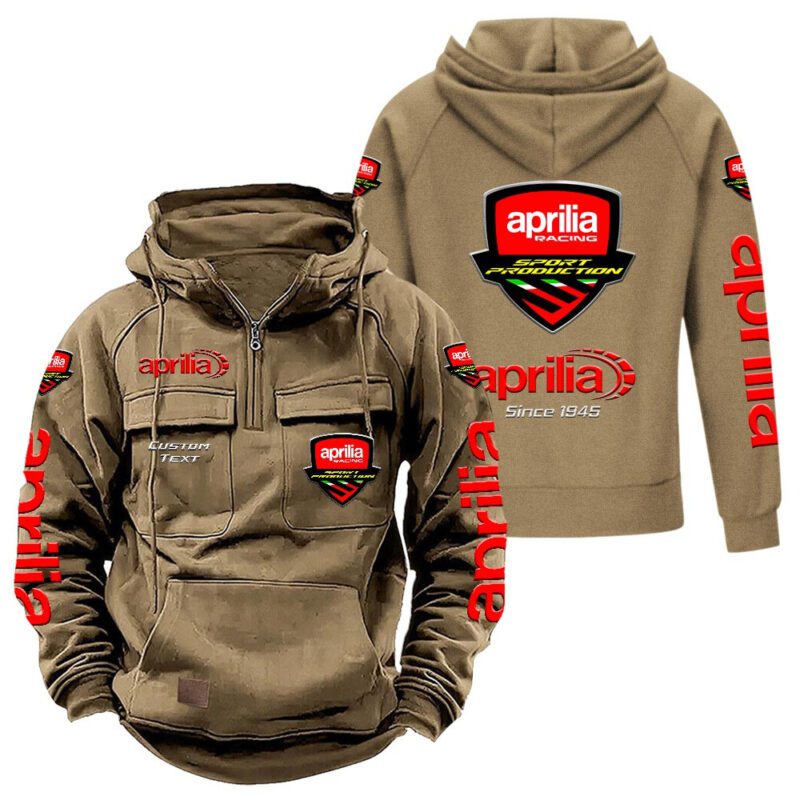 Aprilia Vintage Quarter Zip Hoodie Retro Hoodie LQZ1328 4