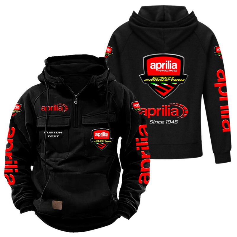 Aprilia Vintage Quarter Zip Hoodie Retro Hoodie LQZ1328